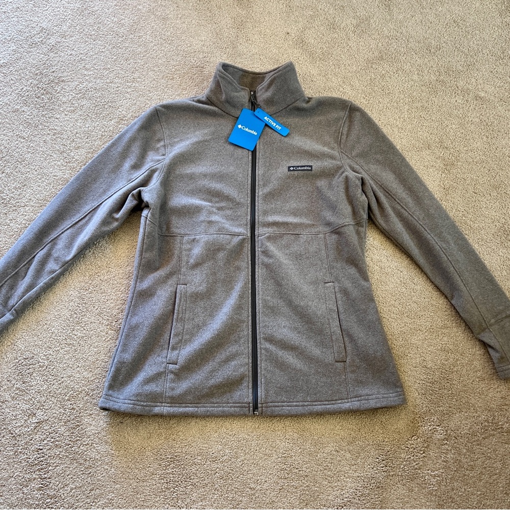 Columbia Basin Trail III Full Zip Fleece Jacket Gray Womens XL NWT